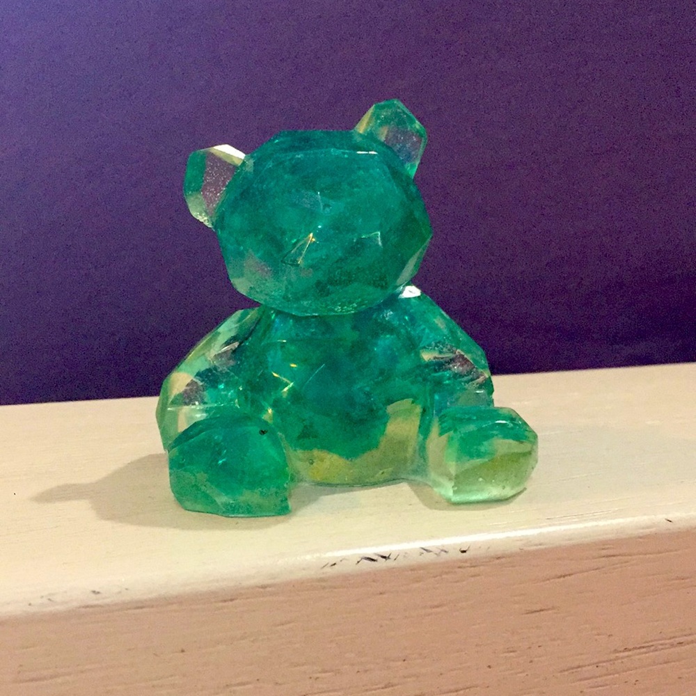 Handmade Resin Glitter Bear